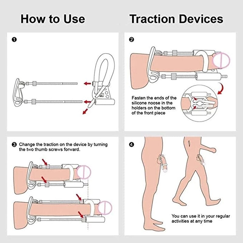 Penis Extender Male Dick Enlargement Edge Stretcher Pump Strap Extension  Penis Enlarger Erection Device